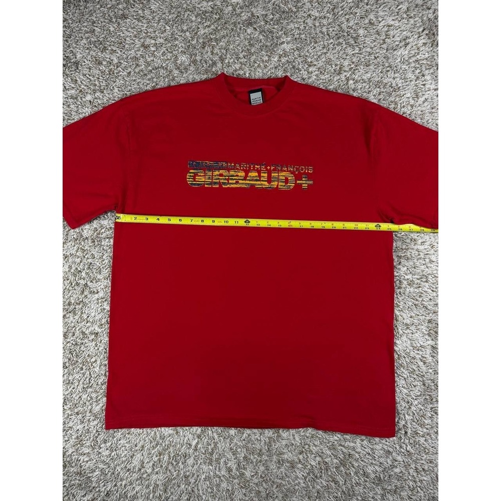 Vintage Marithe Francois Girbaud XXL Red Distressed Logo Tee Y2K Hip Hop Skate - Picture 5 of 9